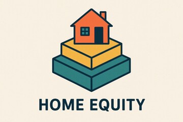 Fototapeta premium Home equity concept illustration representing property value growth and financial investment.