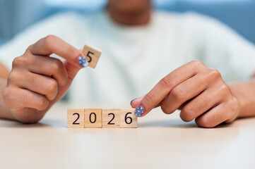 Counting down to 2026 a creative perspective time management desk close-up focus