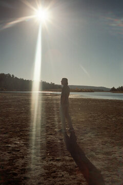 man by the lake