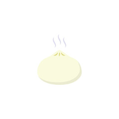 Chinese Steamed Bun Baozi Vector Illustration - Asian Food Icon Flat Design