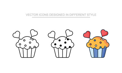 Cupcake vector design in modern and trendy style icon