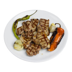 grilled lamp ribs with vegetables