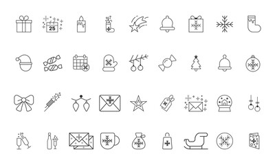 Holiday and New Year's celebrations Icons and Christmas icon sets
