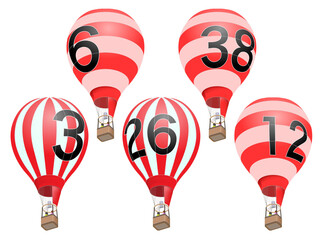 Floating Number Balloons in the Sky &ndash; Poster Style for Early Education