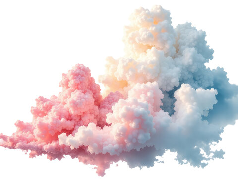 Clouds floating in the air, various shapes and forms