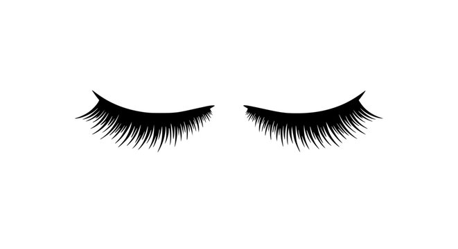 Fake lashes icon black white icon 