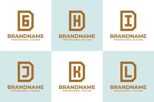 Letters DG DH DI DJ DK DL Monogram Logo Set, great for GD HD ID JD KD LD Initials