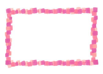 Pink and light pink cubic square frame