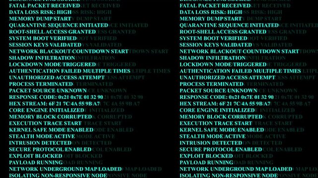 Blue Digital Computer Code With System Alerts And Network Status image photo
