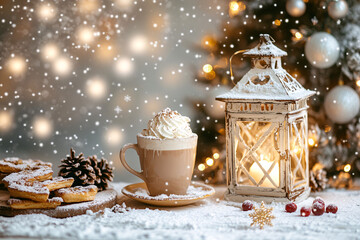 Snow-Kissed European Holiday Caf&eacute; Atmosphere