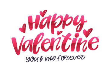 Happy Valentine -  hand drawn doodle lettering quote. Lettering for t-shirt design, mug print, bag print, clothes fashion. 100% hand drawn vector image.
