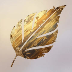 Golden Leaf Texture Abstract Art.