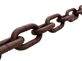 Obraz premium A detailed view of a chain on a white background, great for jewelry or hardware related concepts