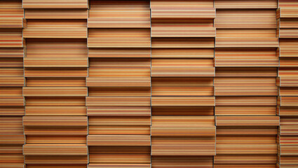 Stacked brown cardboard boxes in a neat organized pattern