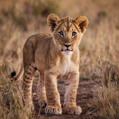 lion cub in the grass