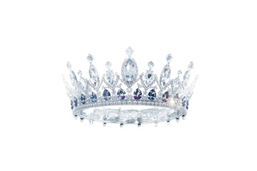 tall, sparkling silver crown with multiple diamond clusters and a complex, detailed design, no background svg