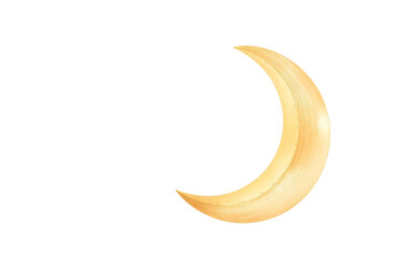 smooth pale yellow crescent moon with soft shadow and a clean, simple design, no background svg
