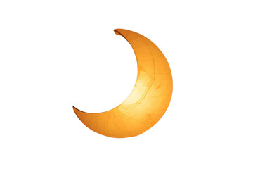 bright orange crescent moon with a smooth surface and subtle inner curve shadow, no background svg