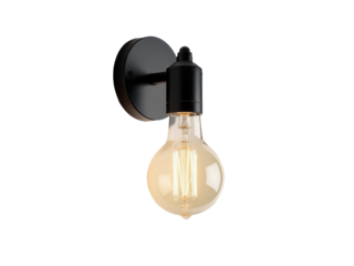 A single light fixture mounted on a wall providing ambient lighting