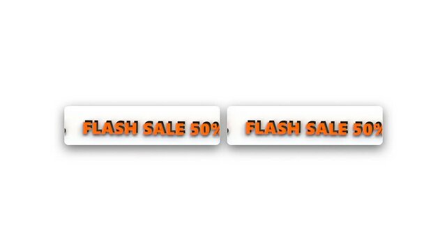 Flash Sale 50 Off - Dynamic Promotional Text Animation for E-commerce and Marketing Campaigns.