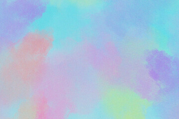 A softly blended watercolor wash featuring pastel hues of lavender turquoise pink and lime green creates an ethereal background