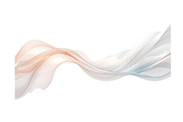 abstract wide ribbon of flowing white and pale pink silk or fabric in a graceful wave, no background svg