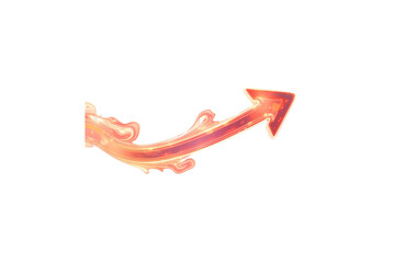 fluid, glowing red-orange arrow pointing to the right with a smooth tail, no background svg