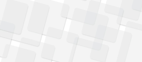 abstract white background with geometric rectangle layers. modern technology background design. squares in bright light with shadow effect. business template design.