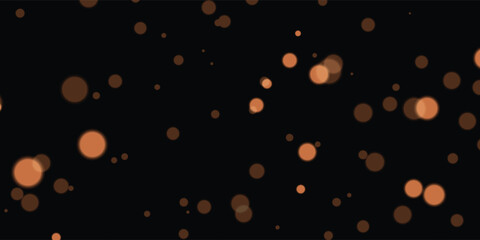 Golden Bokeh Light Overlay on Dark Background – Soft Glowing Particles, Abstract Dust Sparkle Effect, Luxury Night Texture for New Year Celebration and Creative Design