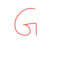English capital letter G in red illustration art