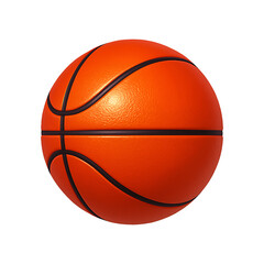 Fototapeta premium Vibrant orange basketball with classic black lines against a dark background