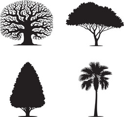 Fototapeta premium set of trees silhouettes