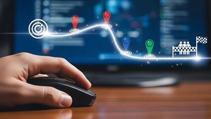 Navigating digital pathways with a computer mouse