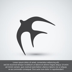 Abstract Flying Bird Silhouette Logo in Minimal Style Vector