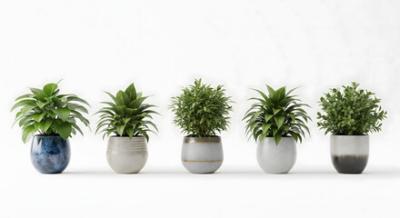 Fototapeta premium Greenery Harmony: A curated selection of vibrant potted plants in an inviting setting, perfect for bringing a touch of nature indoors.