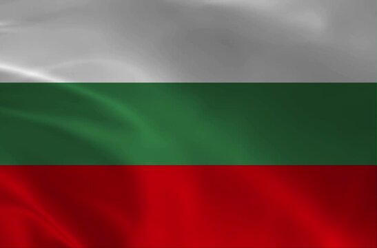 Waving Bulgarian Flag Background | Bulgaria National Flag Waving in the Wind | Realistic Slow Motion Fabric Texture