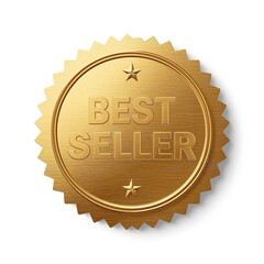 Fototapeta premium Golden Best Seller Award Badge Seal