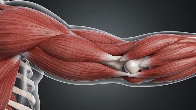 3D Anatomical Animation of the Human Triceps Brachii Muscle