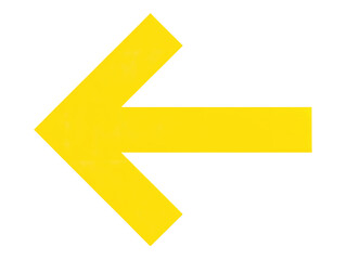 A simple, bright yellow arrow pointing to the right, png element isolated on transparent background