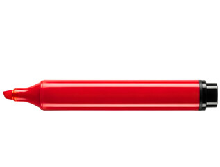 Red marker pen with black tip isolated on transparent background