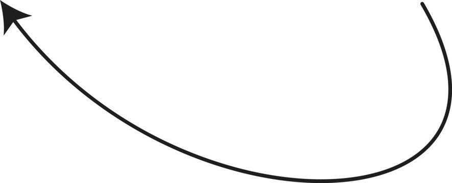 A simple curved line with an arrowhead