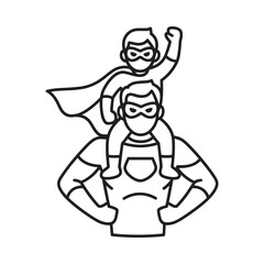 Father and son dressed as superheroes a heartwarming illustration of strength
