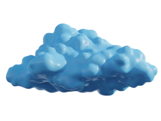 blue cloud, clipart illustration png element isolated on transparent background