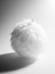 Obraz premium Fluffy White Feather Christmas Ornament image