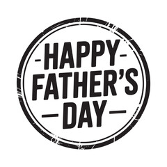 A distressed circular stamp displaying happy father s day in bold lettering