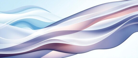 Abstract flowing fabric waves with soft pastel colors and light