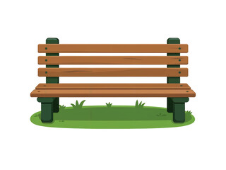 bench in the park, illustration png element isolated on transparent background