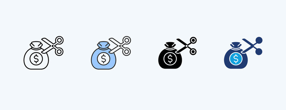 Cost Reduction Multiple Icon Illustration Vector