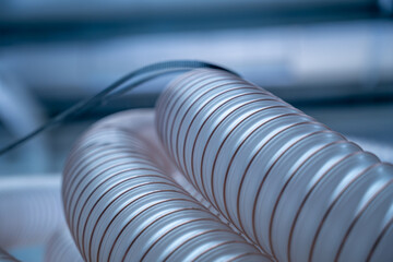 Flexible PUR antistatic suction hose for air conditioning, background flexi hose, industrial...