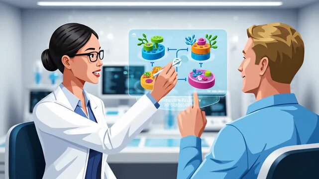 Innovative Scientific Discussion on Cellular Structures and Research Analysis in Modern Laboratory
